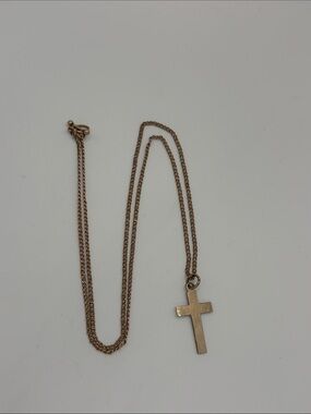 Antique gold filled Cross Pendant Necklace